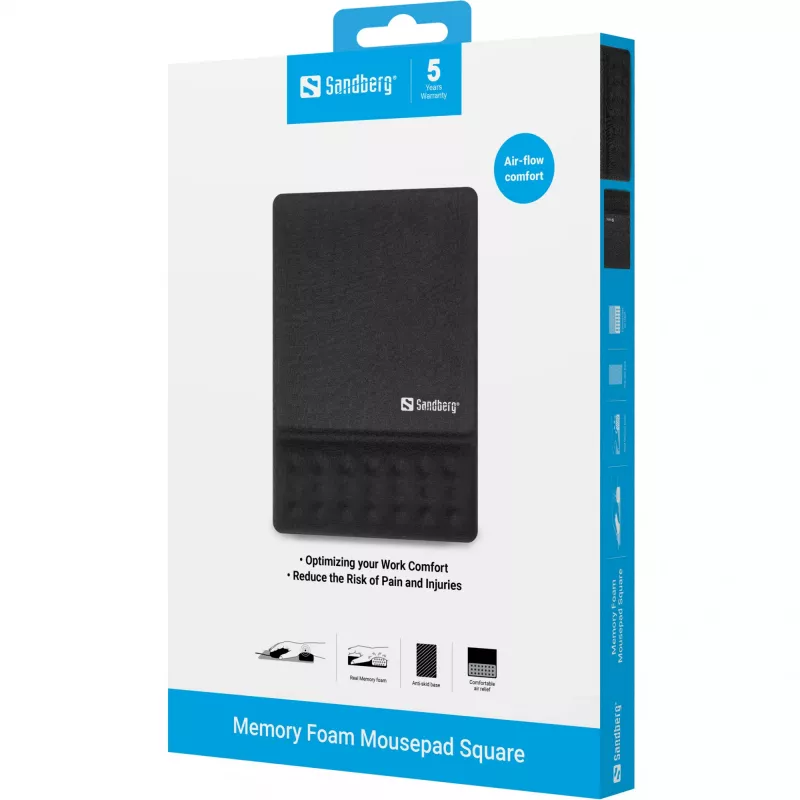 pelepad Sandberg Memory Foam pelepad Square