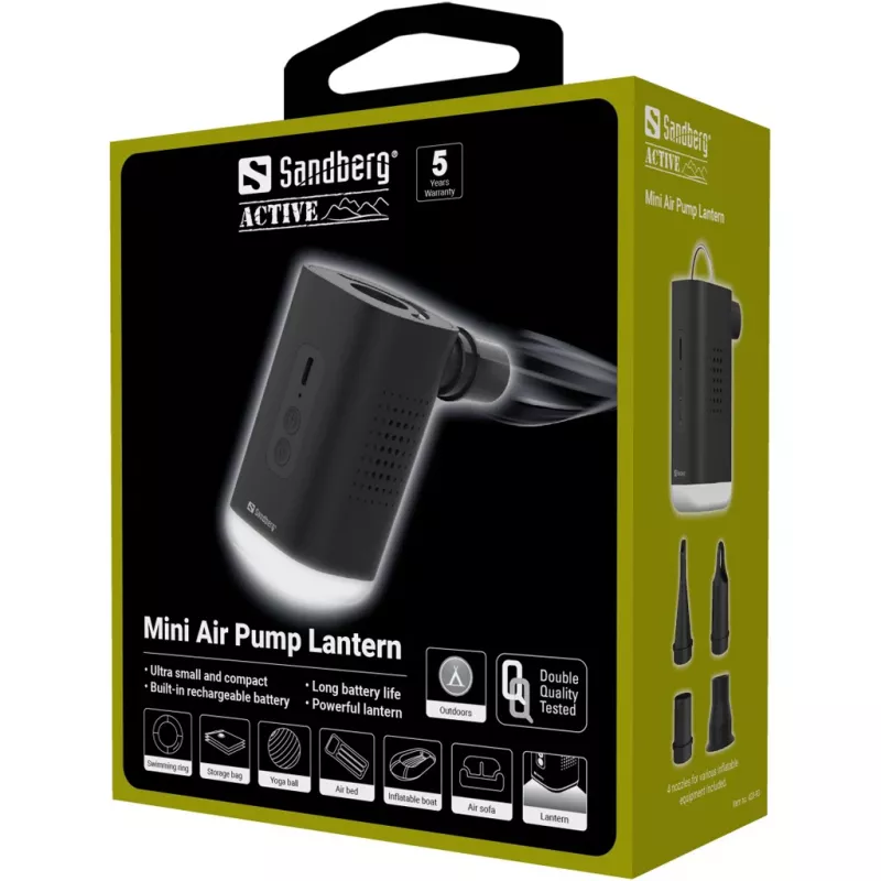 Sandberg Mini Air Pump Lantern Sandberg 0.04 bar 200 l/min Baterija 5V 2A