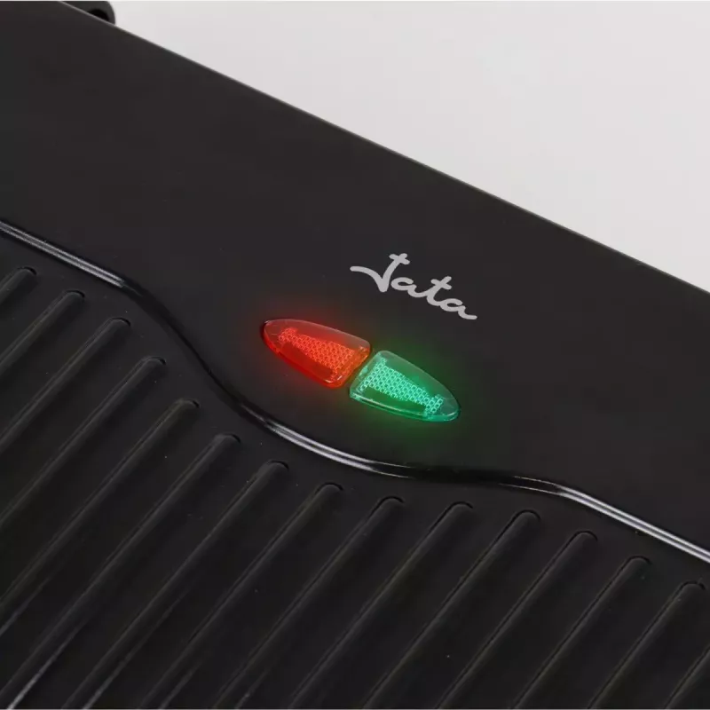 Kontaktgrils JATA JEGR1107 1000W melns nerūsējošais tērauds rotējoša vadība