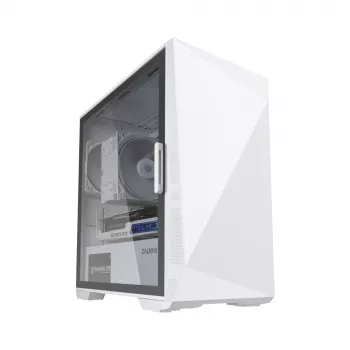 Zalman Z1 Iceberg balta - mATX Mid Tower PC korpuss/Iepriekš uzstādīti 2 x 120 mm ventilatori Mini Tower