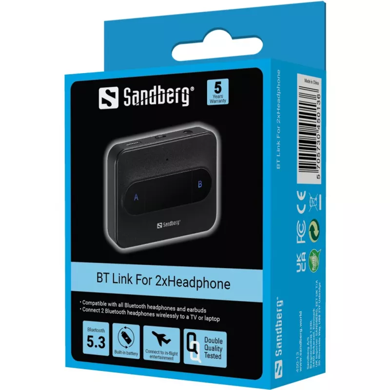 Sandberg Bluetooth Link 2 austiņām bezvadu Bluetooth 3,5 mm