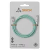 SBOX KABELIS USB TYPE C -> USB TYPE C M/M 1M Zaļš 60W