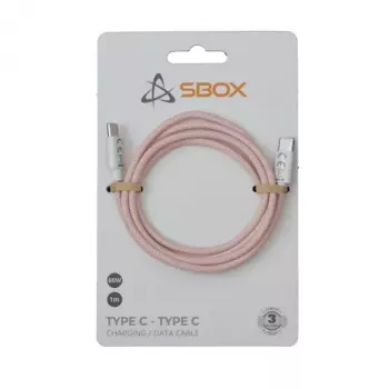 SBOX KABELIS USB TYPE C -> USB TYPE C M/M 1M Rozā 60W