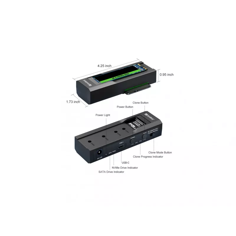 Sandberg USB 3.2 Cloner and Dock for M2 + NVMe + SATA