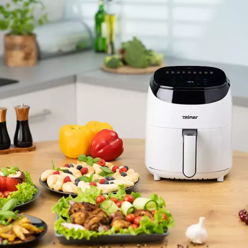 Zema tauku satura fritieris Zelmer ZAF3551W 3,5 L 1200 W melnā un baltā krāsā