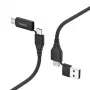 Hama 00201537 USB kabelis USB 2.0 1,5 m USB A/USB C USB C/Micro-USB B Melns