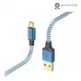 Hama Reflective USB kabelis USB 2.0 1,5 m USB A Micro-USB B zils