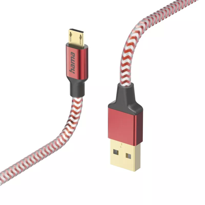 Hama atstarojošais USB kabelis USB 2.0 1,5 m USB A Micro-USB B sarkans