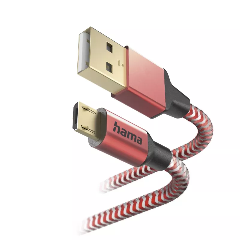 Hama atstarojošais USB kabelis USB 2.0 1,5 m USB A Micro-USB B sarkans
