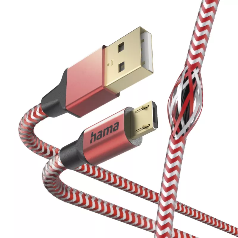 Hama atstarojošais USB kabelis USB 2.0 1,5 m USB A Micro-USB B sarkans