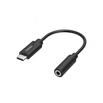 Hama 00205282 mobilā tālruņa kabelis melns USB C 3.5mm