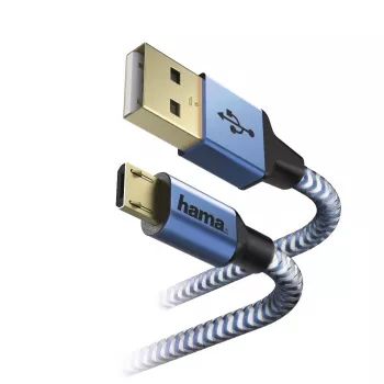 Hama 00178289 USB kabelis USB 2.0 1,5 m USB A Micro-USB B Zils