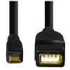 Hama 173892 USB kabelis USB 2.0 0,15 m Micro-USB B USB A Melns
