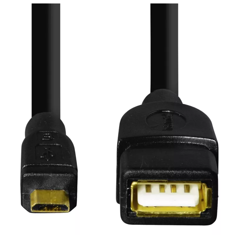 Hama 173892 USB kabelis USB 2.0 0,15 m Micro-USB B USB A Melns