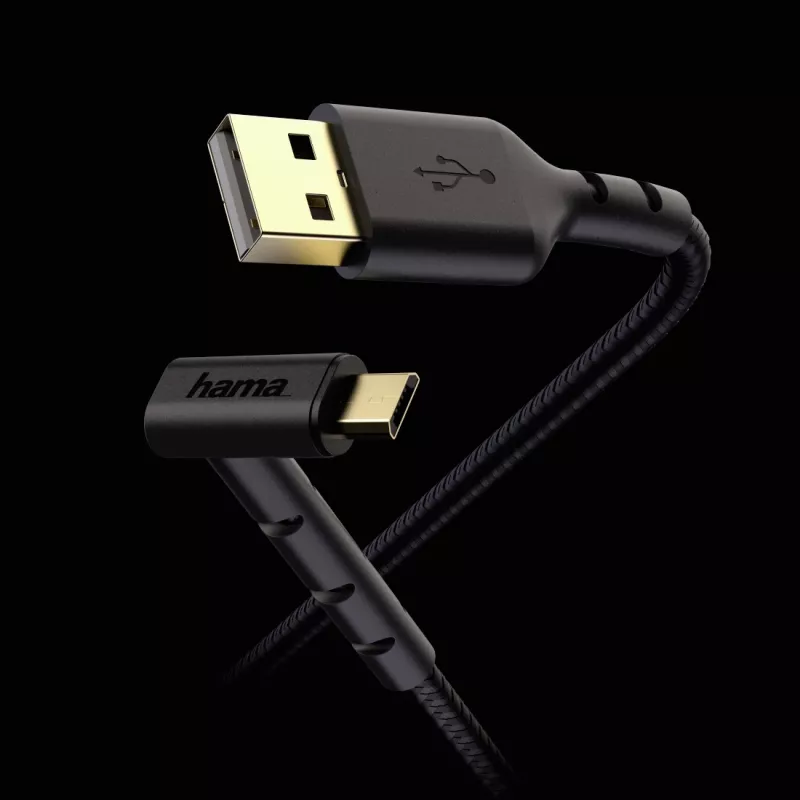 Hama Stand USB kabelis USB 2.0 1,5 m USB A Micro-USB B Melns
