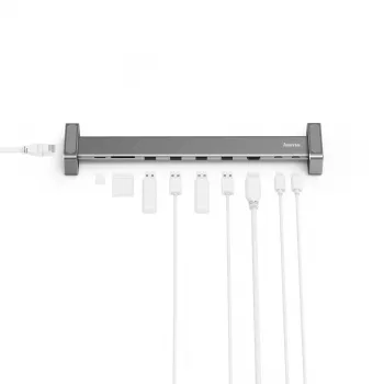 Hama 00200103 klēpjdatora dokstacija/porta replikators USB 3.2 Gen 1 (3.1 Gen 1) Type-C pelēks