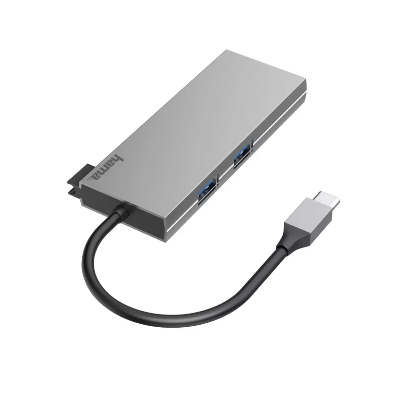 Hama 00200110 klēpjdatora dokstacija/portu replikators USB 3.2 Gen 1 (3.1 Gen 1) Type-C pelēks