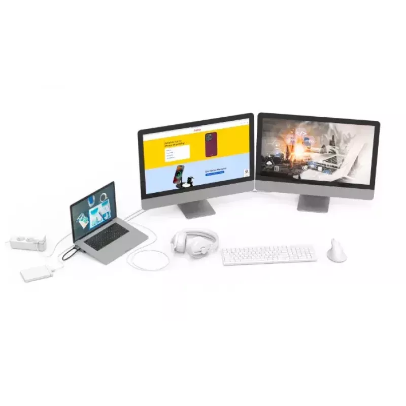 Hama Connect2Office Basic vadu USB 3.2 Gen 1 (3.1 Gen 1) Type-C antracīta, pelēks