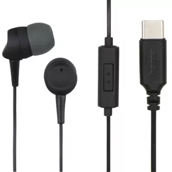 Hama 00184192 austiņas/headset Vadu Ievietojamās Zvani/Mūzika USB Type-C Melna, Tumši pelēka