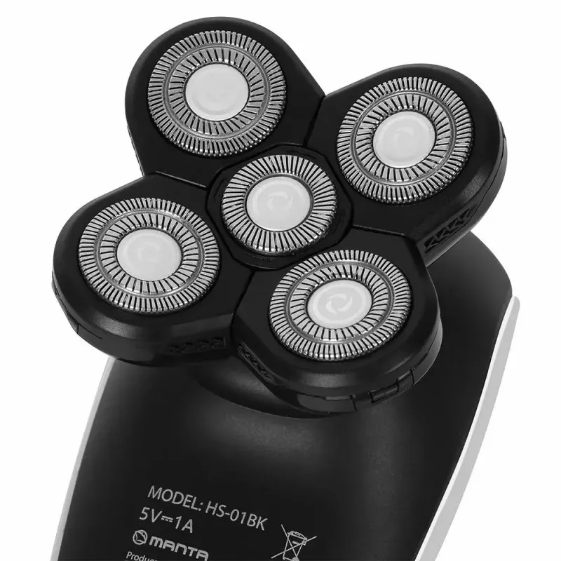 Manta HS-01BK Shavio galvas un bārdas skuvekļa komplekts, melns/hromēts