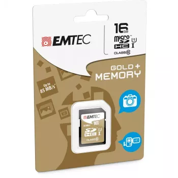 Flash Memory Emtec 16GB SDHC Class10 Gold