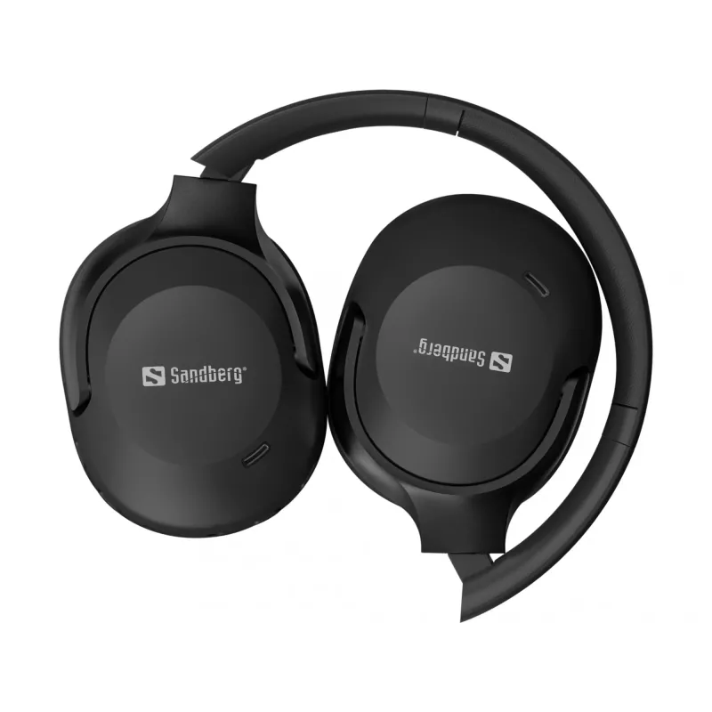 Sandberg Wireless Travel Headset ANC+ENC, bezvadu, zvaniem/mūzikai, 228 g, austiņas, melnas