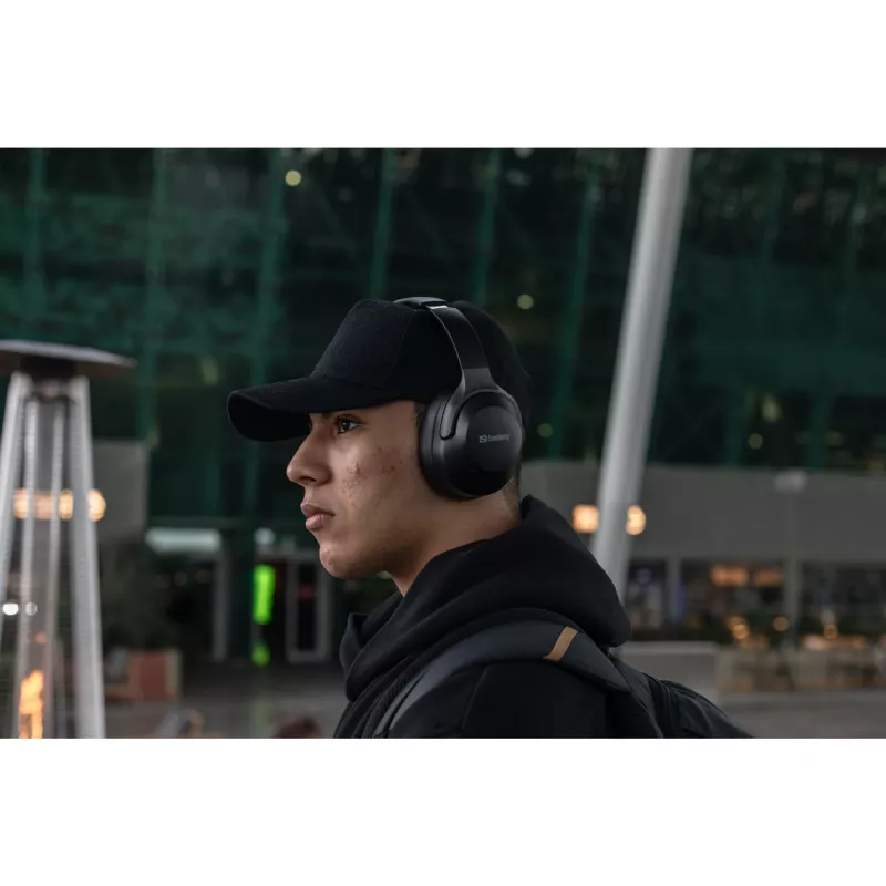 Sandberg Wireless Travel Headset ANC+ENC, bezvadu, zvaniem/mūzikai, 228 g, austiņas, melnas