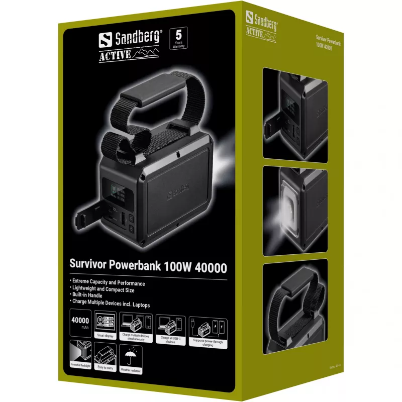 Pārnēsājams ārējais akumulators Sandberg Survivor 100W 40000mAh