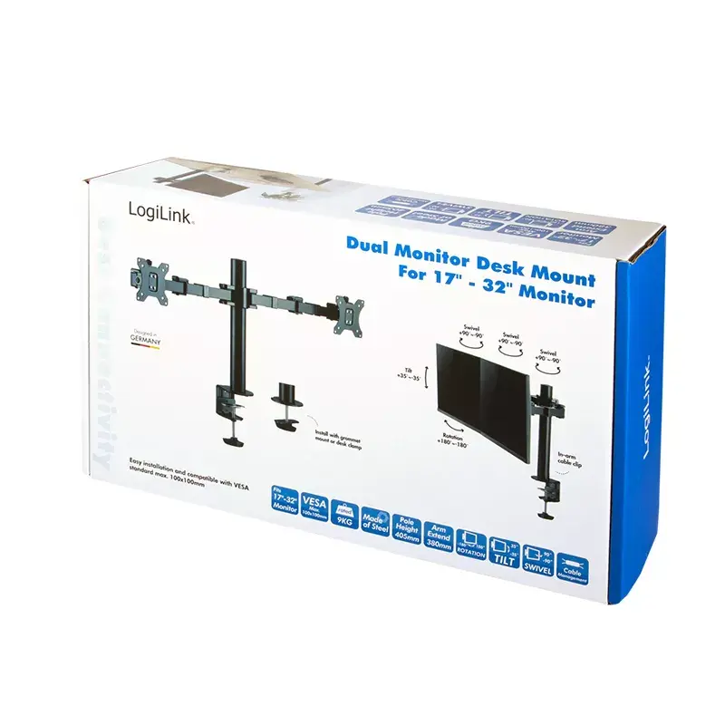 Monitora kronšteins LogiLink BP0106 32 collu galda melns