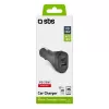 Auto lādētājs SBS Mobile TECRPD25W — Automašīnas cigarešu pieslēgvieta, 12–24 V, 1×USB-A, 1×USB-C, ātrā uzlāde, melns