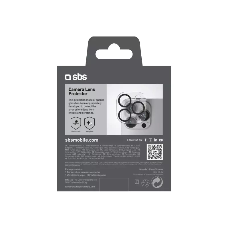 Ekrāna un kameras lēcas aizsargs SBS TECAMGLIP16PK iPhone 16 Pro/Pro Max Skrāpējumizturīgs Caurspīdīgs