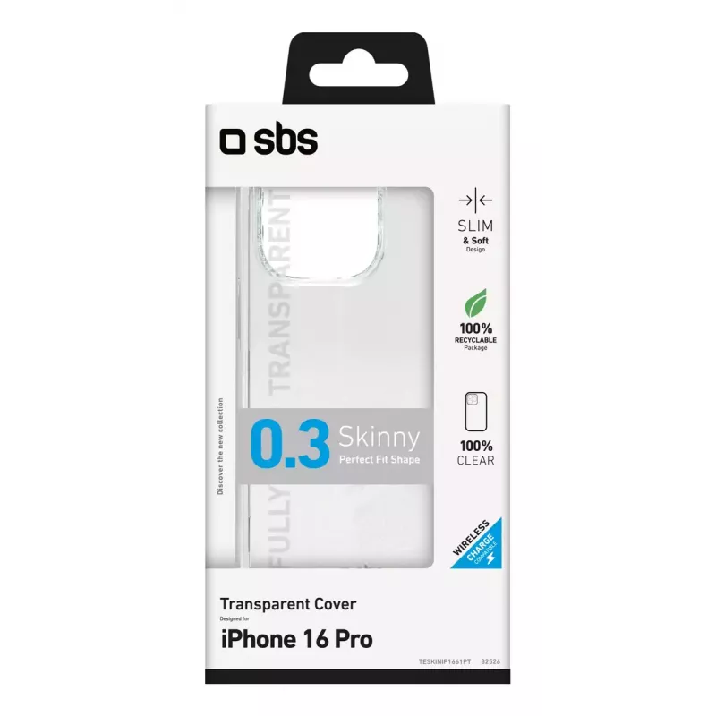 Mobilā tālruņa maciņš SBS TESKINIP1661PT iPhone 16 Pro, 16 cm, caurspīdīgs