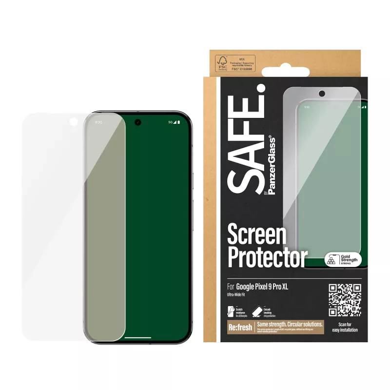 Ekrāna aizsargs PanzerGlass SAFE. by ® Google Pixel 9 Pro XL Ultra-Wide Fit Izturīgs pret skrāpējumiem Triecienizturīgs