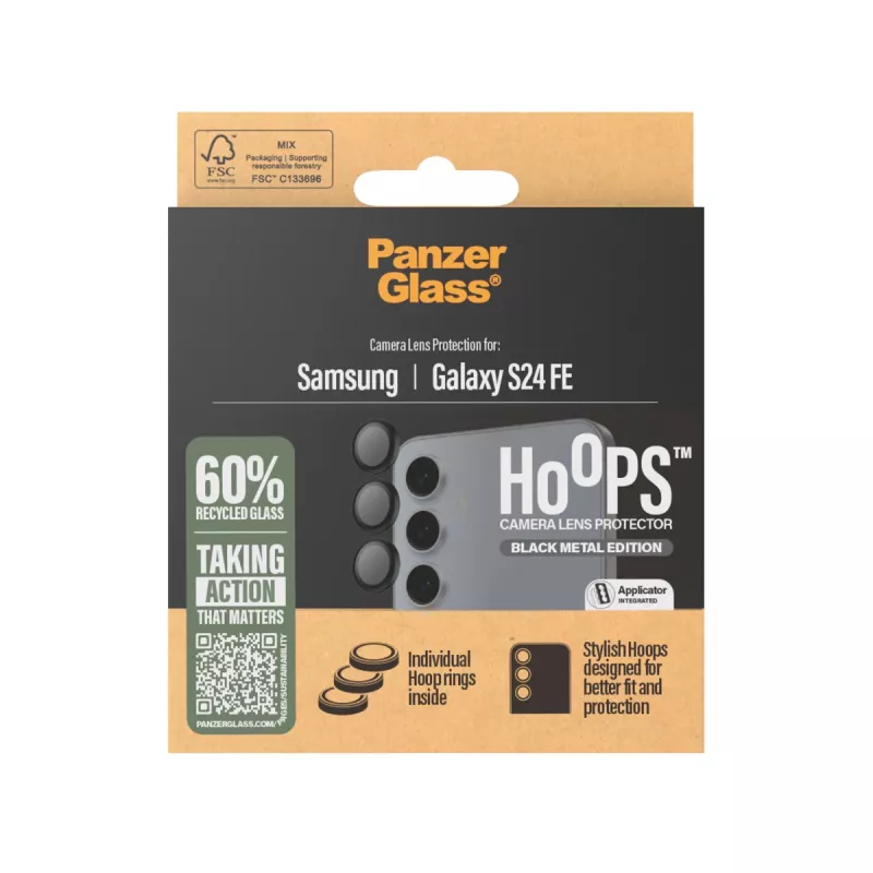 PanzerGlass ® Hoops® Kameras objektīva aizsargs Melns Samsung Galaxy S24 FE