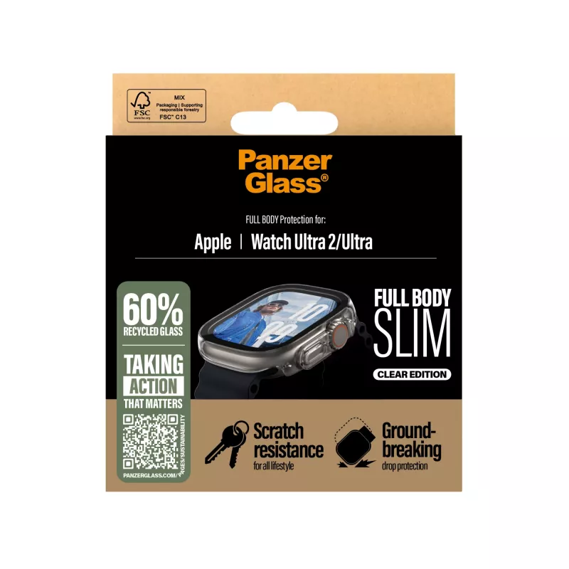 PanzerGlass ® Case Full Body plāns Transparent Apple Watch Ultra 3 | Ultra 2 | Ultra | 49mm