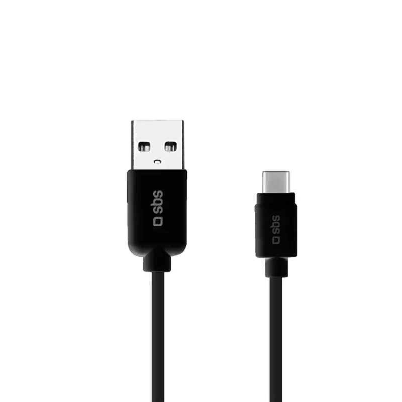 USB kabelis SBS Mobile TECABLETYC1KPOS — USB A uz USB C, USB 2.0, 1 m, Melns