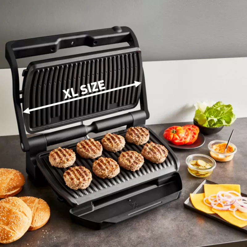 Kontaktgrils Tefal Optigrill+ XL GC727810 2000 W, taisnstūrveida, regulējams termostats, melns, 445×365×175 mm
