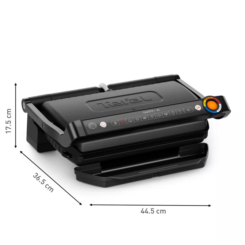 Kontaktgrils Tefal Optigrill+ XL GC727810 2000 W, taisnstūrveida, regulējams termostats, melns, 445×365×175 mm