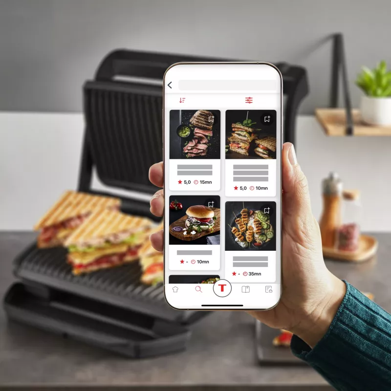 Kontaktgrils Tefal Optigrill+ XL GC727810 2000 W, taisnstūrveida, regulējams termostats, melns, 445×365×175 mm