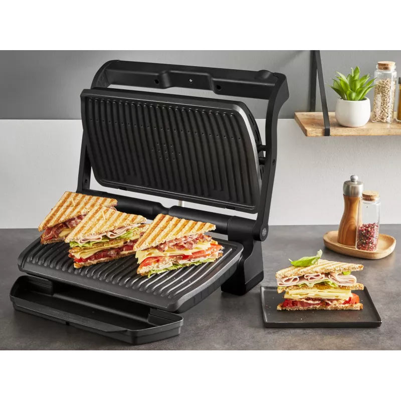 Kontaktgrils Tefal Optigrill+ XL GC727810 2000 W, taisnstūrveida, regulējams termostats, melns, 445×365×175 mm
