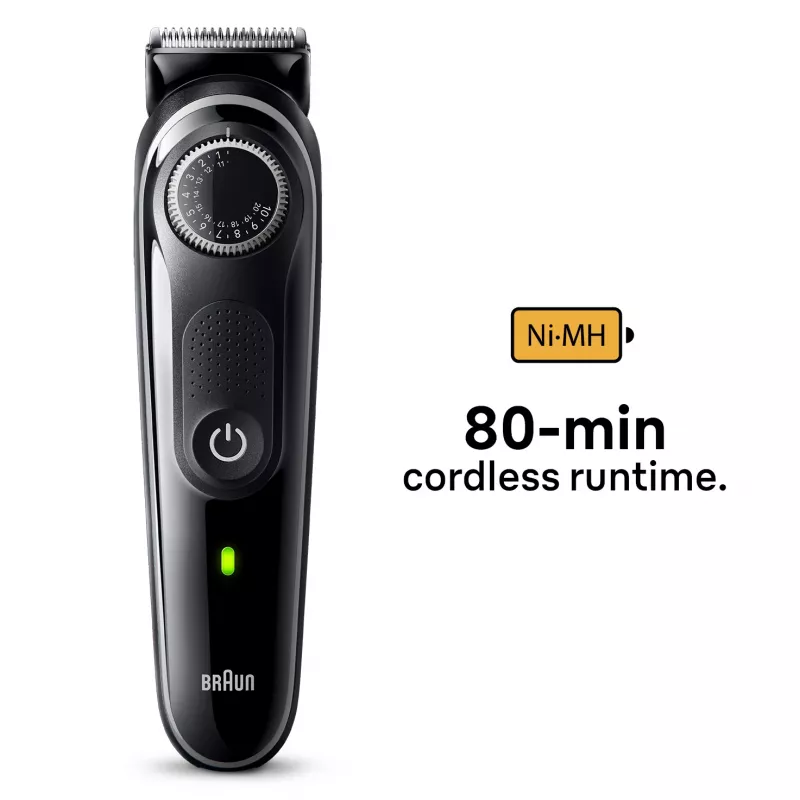 Braun BeardTrimmer 3 Bārdas Trimmeris 3 BT3440, Mazgājams, Baterija, Melns