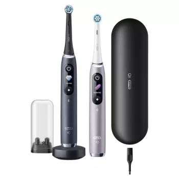 Rotējošā-svārstīgā zobu birste Oral-B iO 80363731 Melna Sudraba Pieaugušajiem Smaganu kopšana Jutīgiem zobiem Balināšana