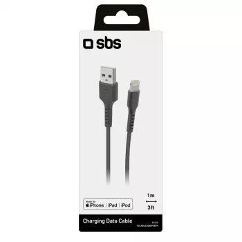 Lightning uz USB A kabelis SBS Mobile TECABLEUSBIP589K – 1 m, USB 2.0, melns