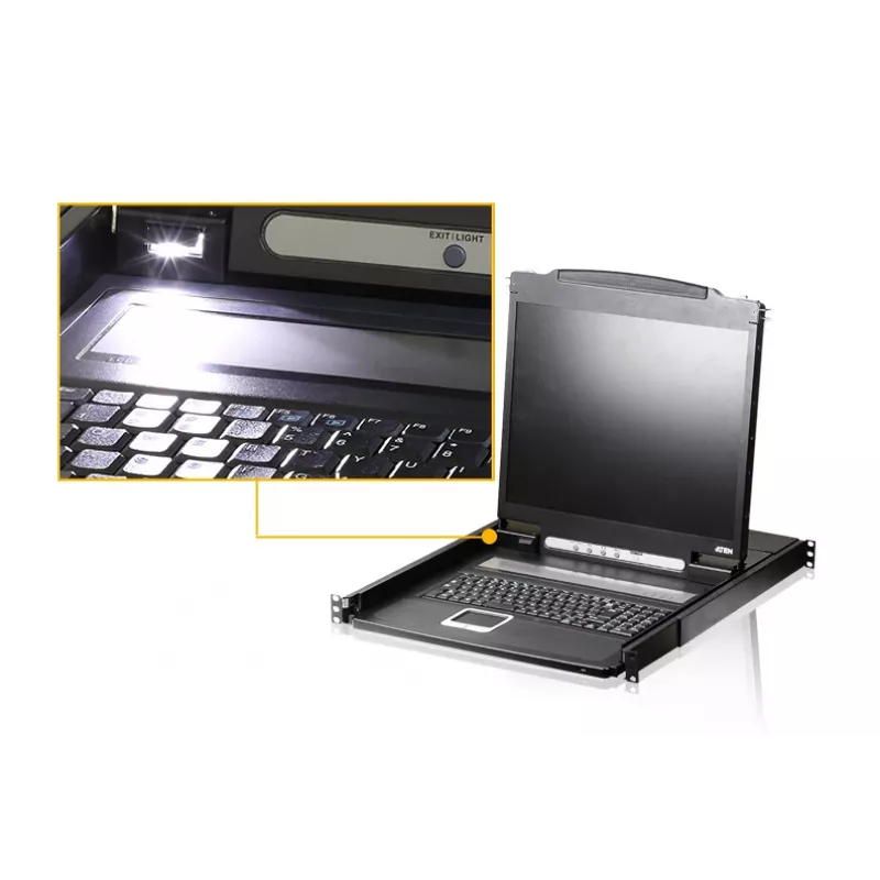 ATEN CL1000N plauktā montējama konsole 48,3 cm (19 collas) melna 1U