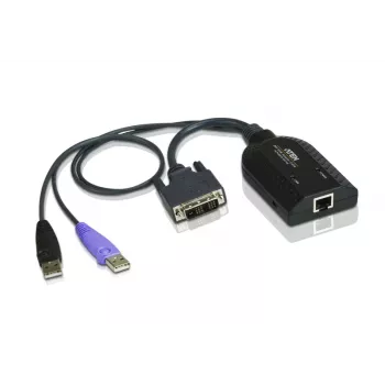 ATEN USB – DVI uz CAT5e/6 KVM adaptera kabelis (CPU modulis), USB, USB, DVI-D, melns, violets, RJ-45, 1 x RJ-45