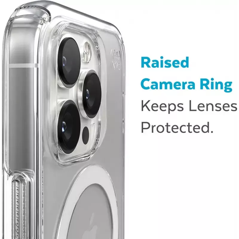 Speck Presidio Perfect Clear + MS Apple iPhone 14 Pro Max Clear - with Microban Rugged Case