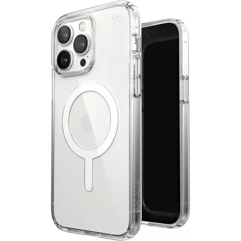 Speck Presidio Perfect Clear + MS Apple iPhone 14 Pro Max Clear - with Microban Rugged Case