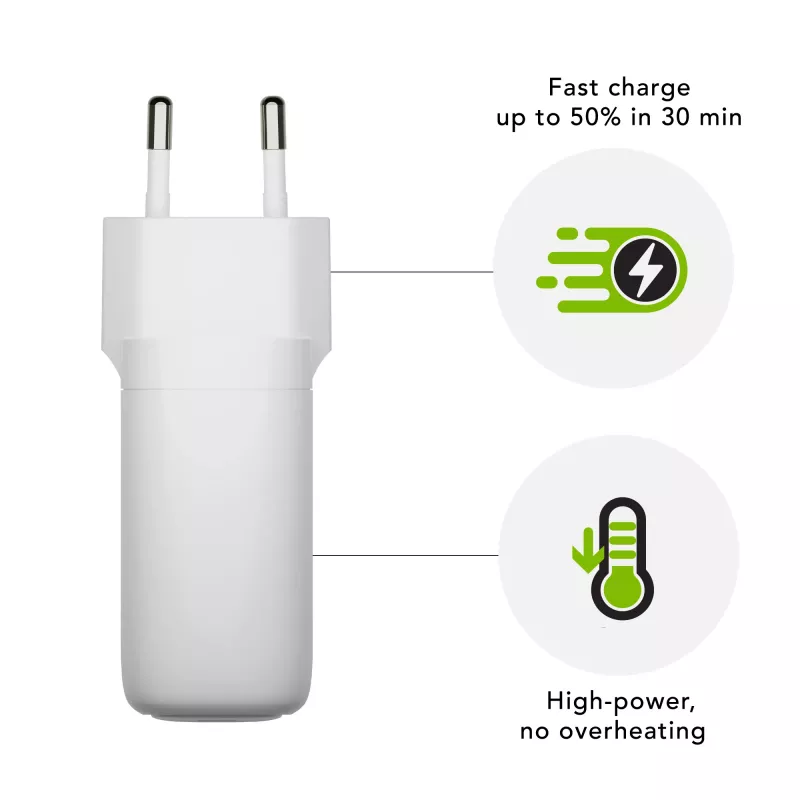 dbramante1928 re-charge Pro - ES sienas lādētājs USB-C 65W - W, Iekštelpām, Maiņstrāva, Balts
