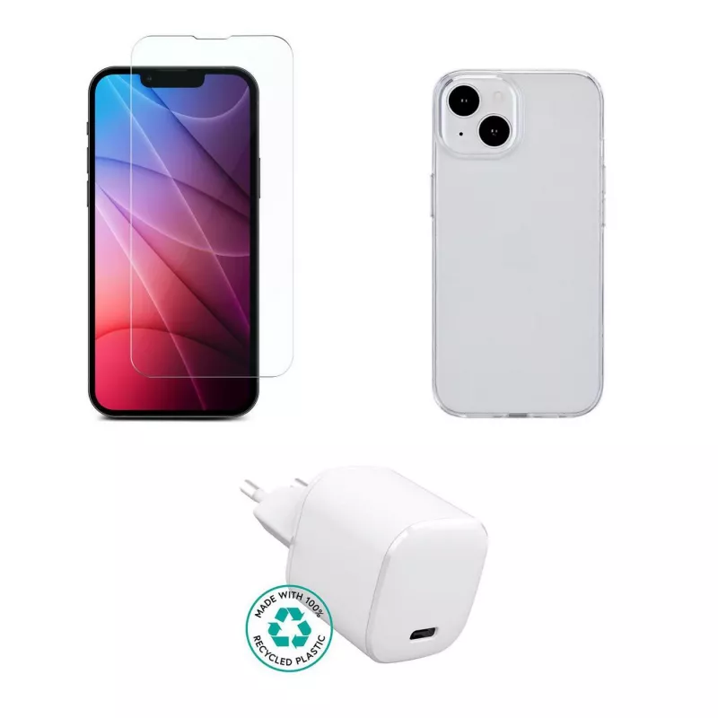 Mobilo ierīču lādētājs eSTUFF ES-KIT-IPH15 Indoor AC Transparent balta USB Type-C