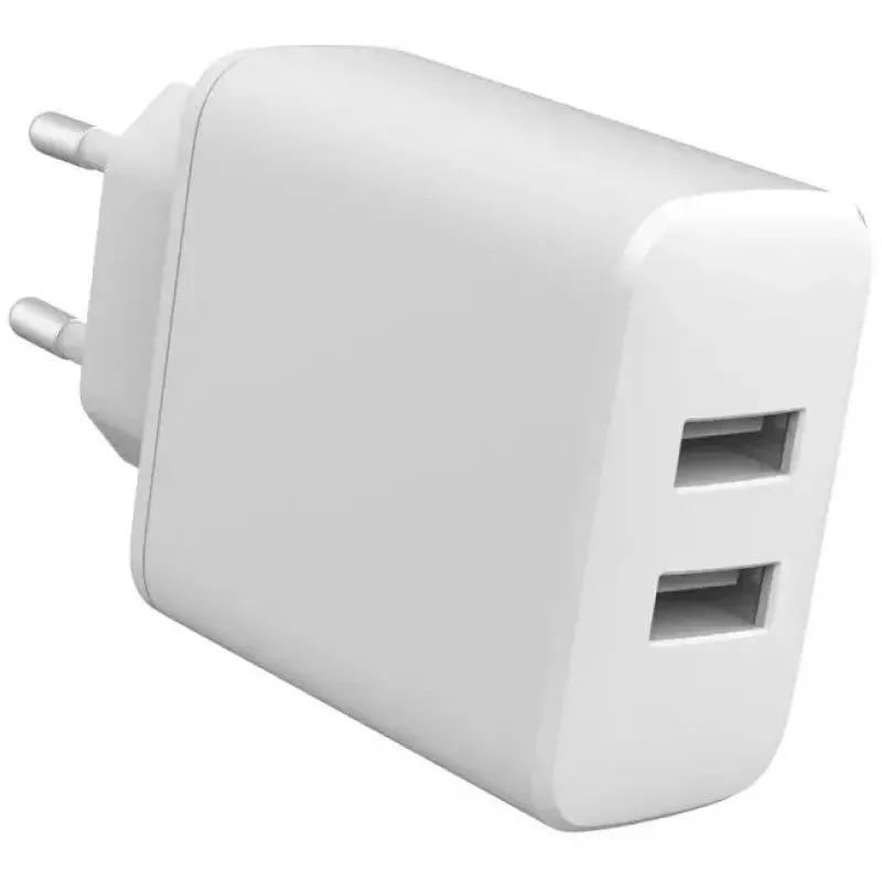 Iekštelpu lādētājs eSTUFF ES637005 Viedtālrunim Balts 2 USB porti 5V
